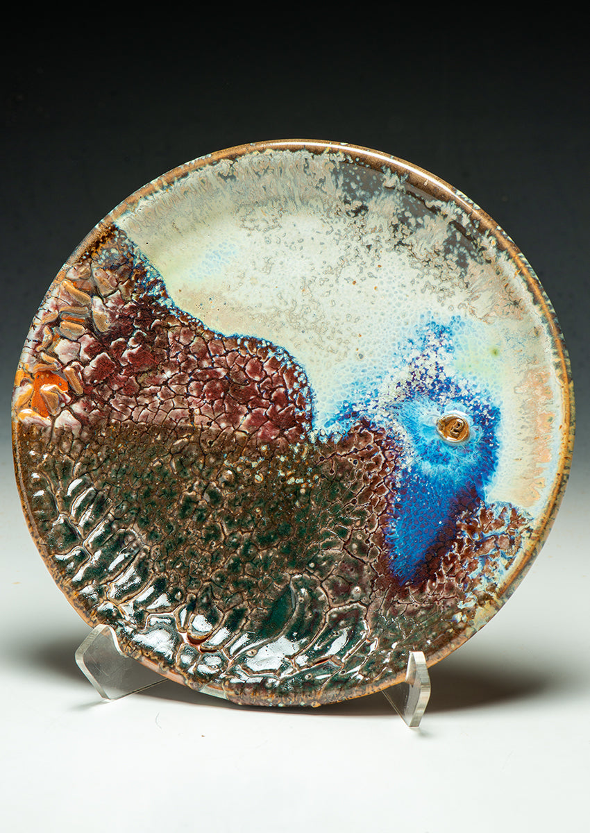 6465 Oni-Glazed Plate with wall hanger – Dick Lehman Clay Art