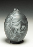 #6510  SAGGAR-FIRED BOTTLE with Virginia Creeper and dill