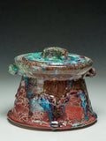 #7310 Oni-Glazed Mizusashi (lidded jar)