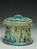 #7313 Oni-Glazed Mizusashi (lidded jar)