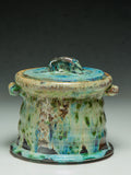 #7313 Oni-Glazed Mizusashi (lidded jar)
