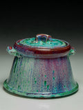#7316 Oni-Glazed Mizusashi (lidded jar)