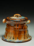 #7319 Oni-Glazed Mizusashi (lidded jar)