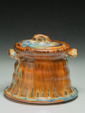 #7319 Oni-Glazed Mizusashi (lidded jar)