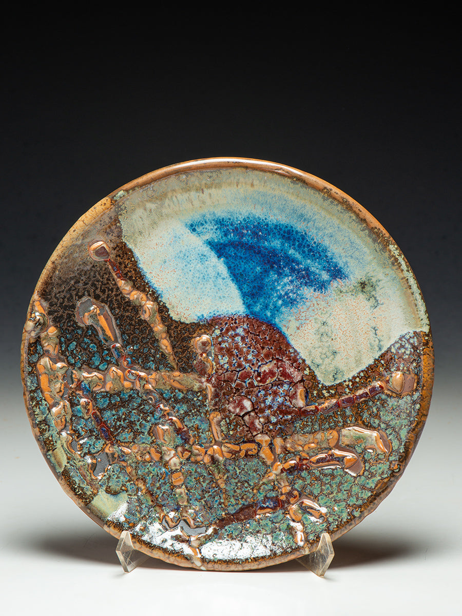 6143 Oni-Glazed Plate with wall hanger – Dick Lehman Clay Art