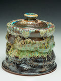 #6973 Oni-Glazed Lidded Jar/ Mizusashi