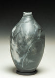 #6498  SAGGAR-FIRED BOTTLE with bamboo, sumac, wild grape leaves