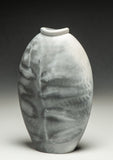 #6502  SAGGAR-FIRED BOTTLE with sumac, ferns and sassafras
