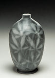 #6522  SAGGAR-FIRED BOTTLE with Virginia Creeper, sumac and fern